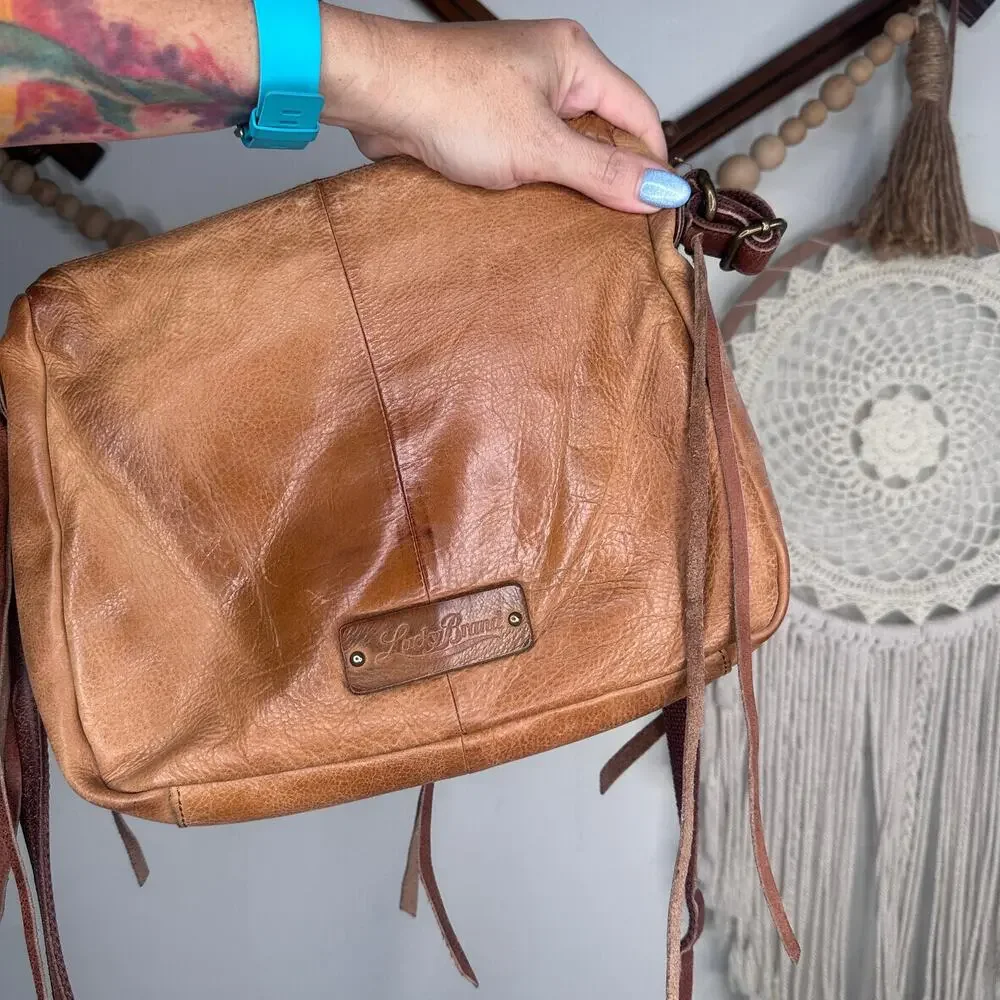 Lucky Brand Chimayo Leather Shoulder Fringe Bag